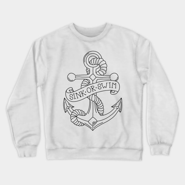 Vintage Anchor Tattoo Crewneck Sweatshirt by valentinahramov